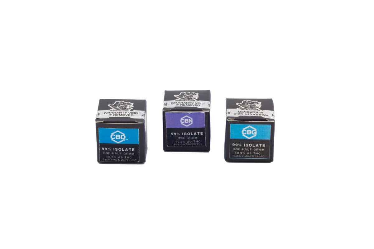 Isolates Sample Bundle: 1 Gram Each of CBD, CBG, and CBN